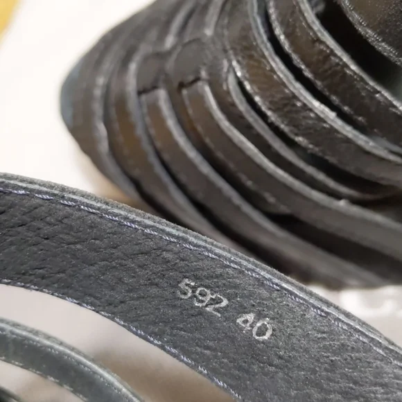 Antelope black leather wedge sandals - Picture 10 of 11